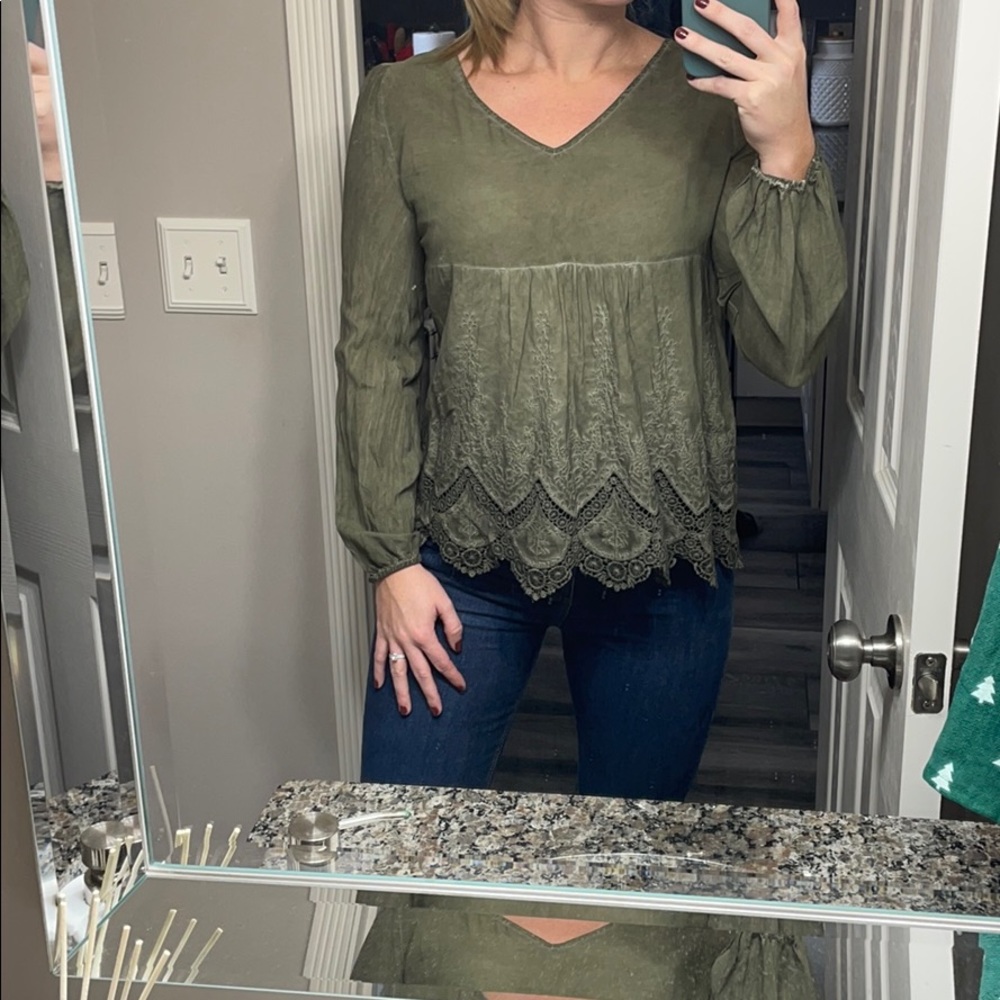 Scalloped babydoll top